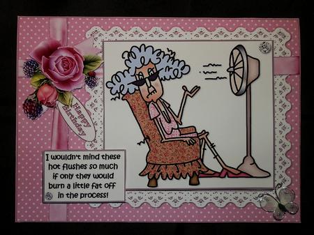Stella Has Hot Flushes Quick Card by Julie McGregor