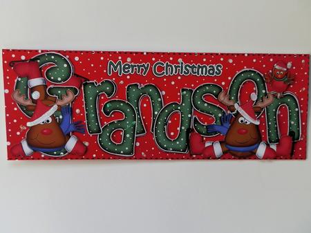 Xmas Large Dl Grandson Quick Card N 3D Decoupage by Julie McGregor