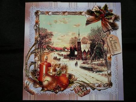 Vintage Golden Christmas Scene by Julie McGregor