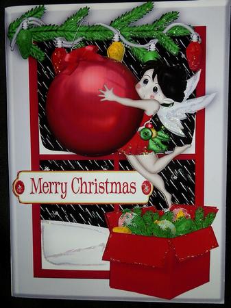 The Christmas Bauble Faerie with Snow Window by Julie McGregor