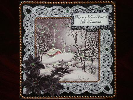 Winter Walk Best Friend at Christmas 8in Sentiment Topper by Julie McGregor
