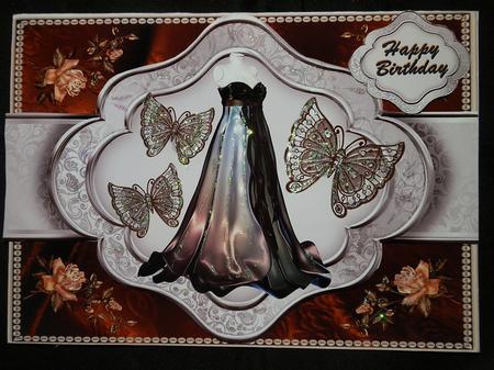 Golden Shimmering Gown - Ribbon Sash Quick Card by Julie McGregor