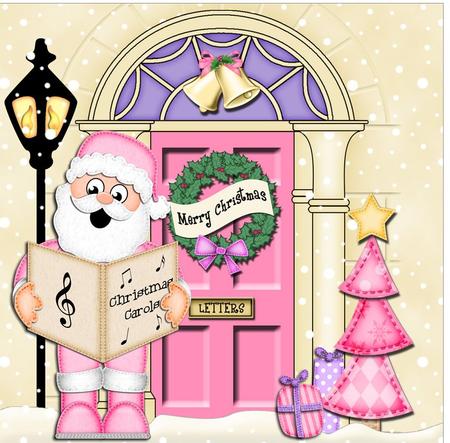 Singing Santa Christmas Door Quick Card & 3D Decoupage by Julie McGregor