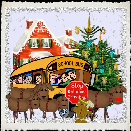School Happy Holidays Christmas Quick Card Topper by Julie McGregor