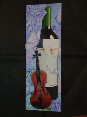 Beautiful Hydrangeas and Butterflies with Violin Tall Dl by Julie McGregor