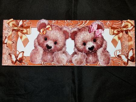 Cuddly Brown Bears in Gold Butterfly Dl Frame by Julie McGregor