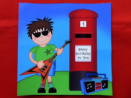Boyz Rock Star Jaz & Postbox Quick Card N 3D Decoupage by Julie McGregor