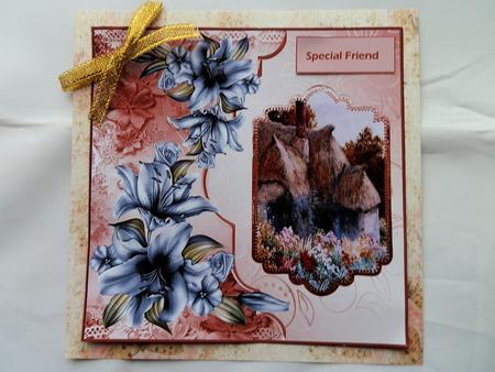 Cottage Garden Card with Decoupage by Julie McGregor
