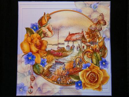 Yellow Roses at Waterside Cottage Pyramid by Julie McGregor