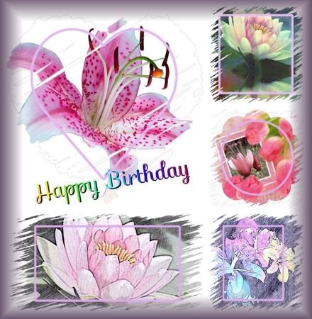 Happy Birthday with Flowers by Julie McGregor