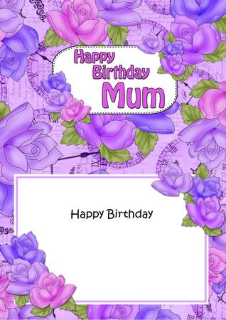 5x7 Birthday Mum Time for Roses Matching Insert by Julie McGregor