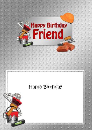 5x7 Birthday Friend Handyman Tools Matching Insert by Julie McGregor