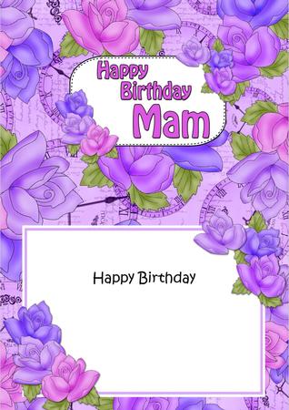5x7 Birthday Mam Time for Roses Matching Insert by Julie McGregor