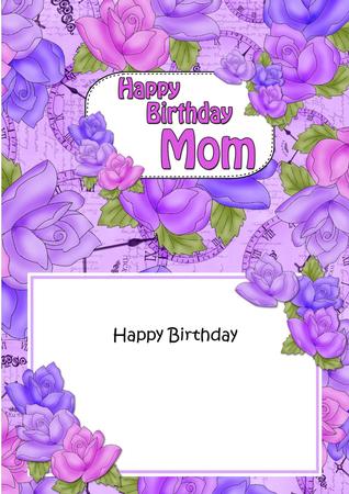 5x7 Birthday Mom Time for Roses Matching Insert by Julie McGregor