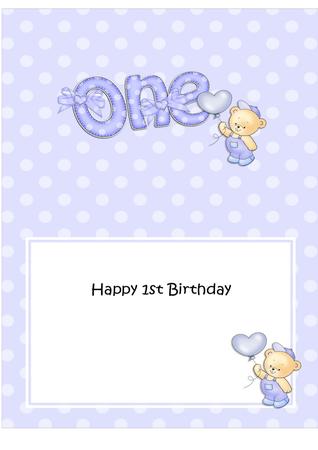 1st Birthday Teddy 5x7 Insert by Julie McGregor