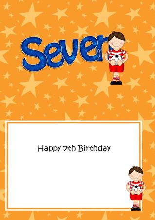 7th Birthday Boyz Bazil Footballer 5x7 Insert by Julie McGregor