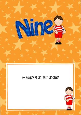 9th Birthday Boyz Bazil Footballer 5x7 Insert by Julie McGregor
