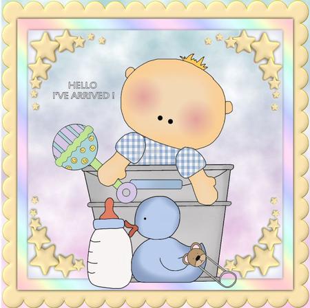 Baby Boy in Bucket 8x8 Mini Kit by Julie McGregor