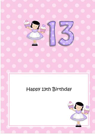 13th Birthday Girlz Suzi 5x7 Insert by Julie McGregor