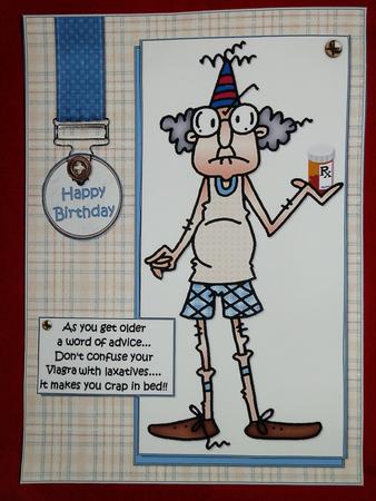 Gus with His Laxatives and Viagra Quick Card by Julie McGregor