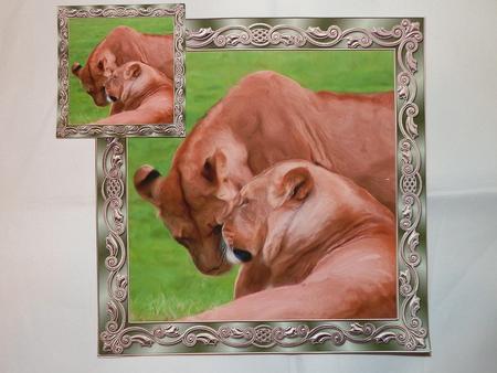 Lionesses Painting Topper by Julie McGregor
