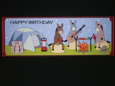 Camping Donkeys Large Dl by Julie McGregor