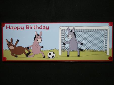 Donkeys Playing Football Large Dl by Julie McGregor
