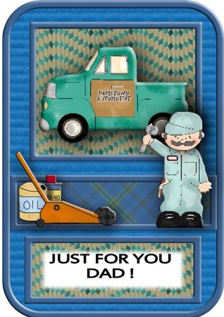 Blue Mr. Fix It Birthday/father's Day Card Topper by Julie McGregor