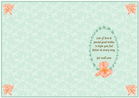 Pretty Pastel Green Get Well Soon Insert by Julie McGregor