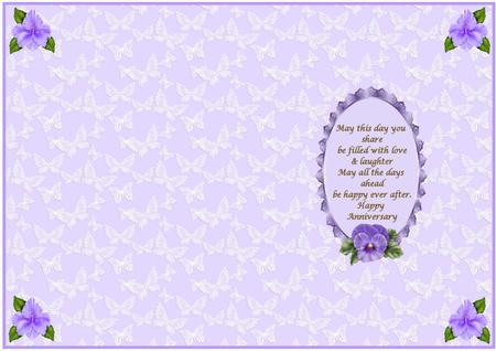 Pastel Purple Butterfly Anniverary Insert by Julie McGregor