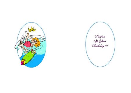 Cartoon Surfer Keep Calm and Surf on Insert by Julie McGregor