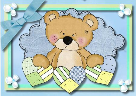 Lovely Little Snuggles Bear in Blue  by Julie McGregor
