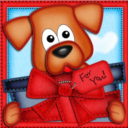 Rusty Dog's Present Quick Card & 3D Decoupage by Julie McGregor