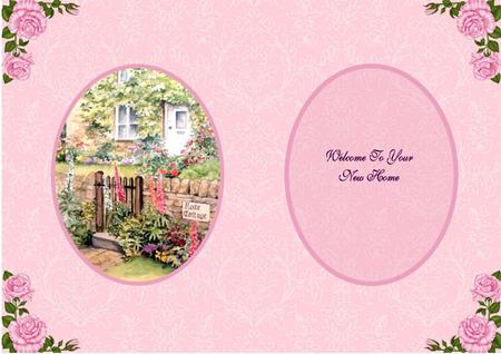 Rose Cottage Floral Card Insert by Julie McGregor