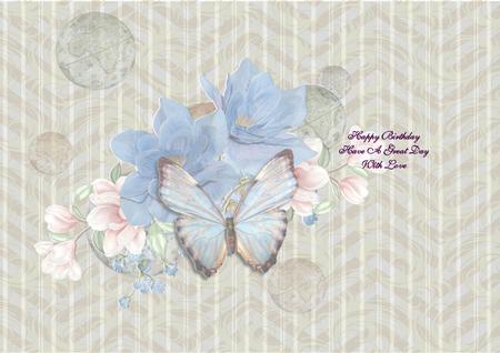 Butterfly and Blooms by Julie McGregor