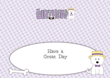 Smart White Jazz the Dog Birthday Large Dl 2 Insert by Julie McGregor