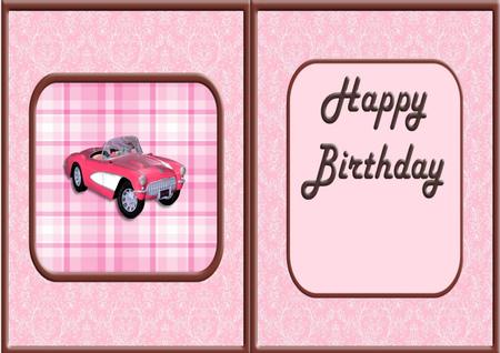 Pink Convertible Happy Birthday Insert by Julie McGregor