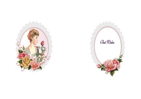 Elegant Vintage Lady with Edwardian Roses Pyramid Insert by Julie McGregor