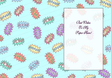 Comic Book Superhero A5 Insert Pale Blue by Julie McGregor