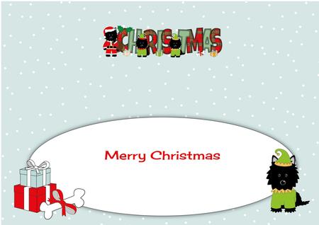 Santa Jazz the Dog & Elves Christmas Large Dl 2 Insert by Julie McGregor