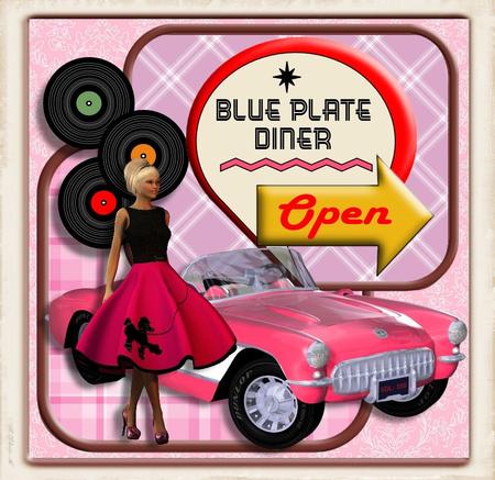 Pink Convertible Birthday/mother's Day Square Card Topper by Julie McGregor