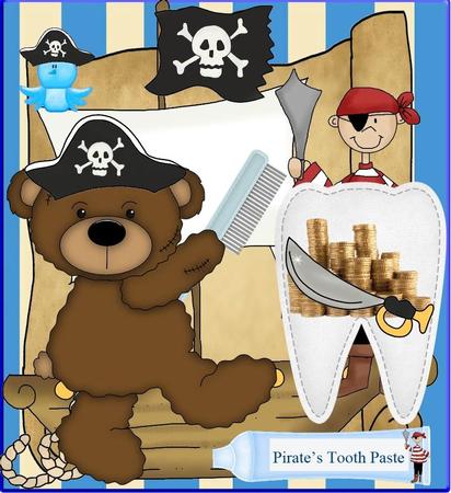 Pirate Teddy Bear Tooth Fairy and Decoupage by Julie McGregor
