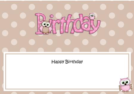 Birthday Owls Matching Large Dl Insert by Julie McGregor