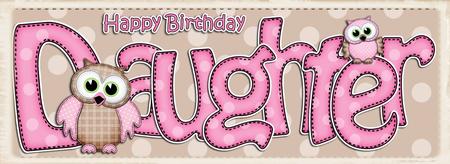 Large Dl Birthday Daughter Owls Quick Card N 3D Decoupage by Julie McGregor