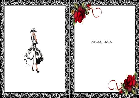 1950`s Lady with Beautiful Red Roses Insert by Julie McGregor