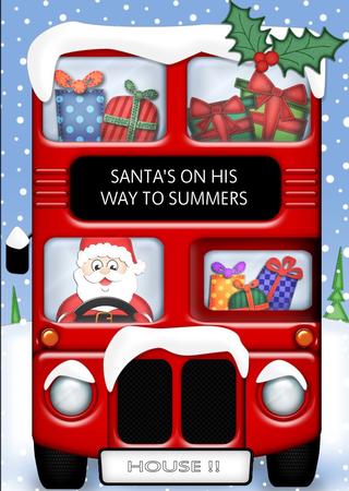 Xmas Santa Express Blank A5 3D Decoupage by Julie McGregor