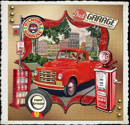 8x8 1950's Car Stuff for Dad Mini Kit by Julie McGregor