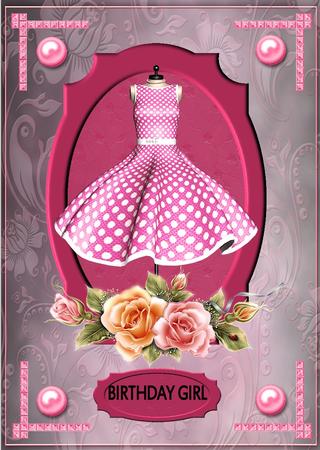 That Pink Dress Card Front by Julie McGregor
