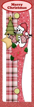 Lovely Snowman with Poinsettia Tall Dl by Julie McGregor