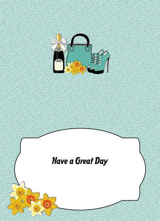 Handbag, Shoes, Daffodils & Bubbly Insert by Julie McGregor